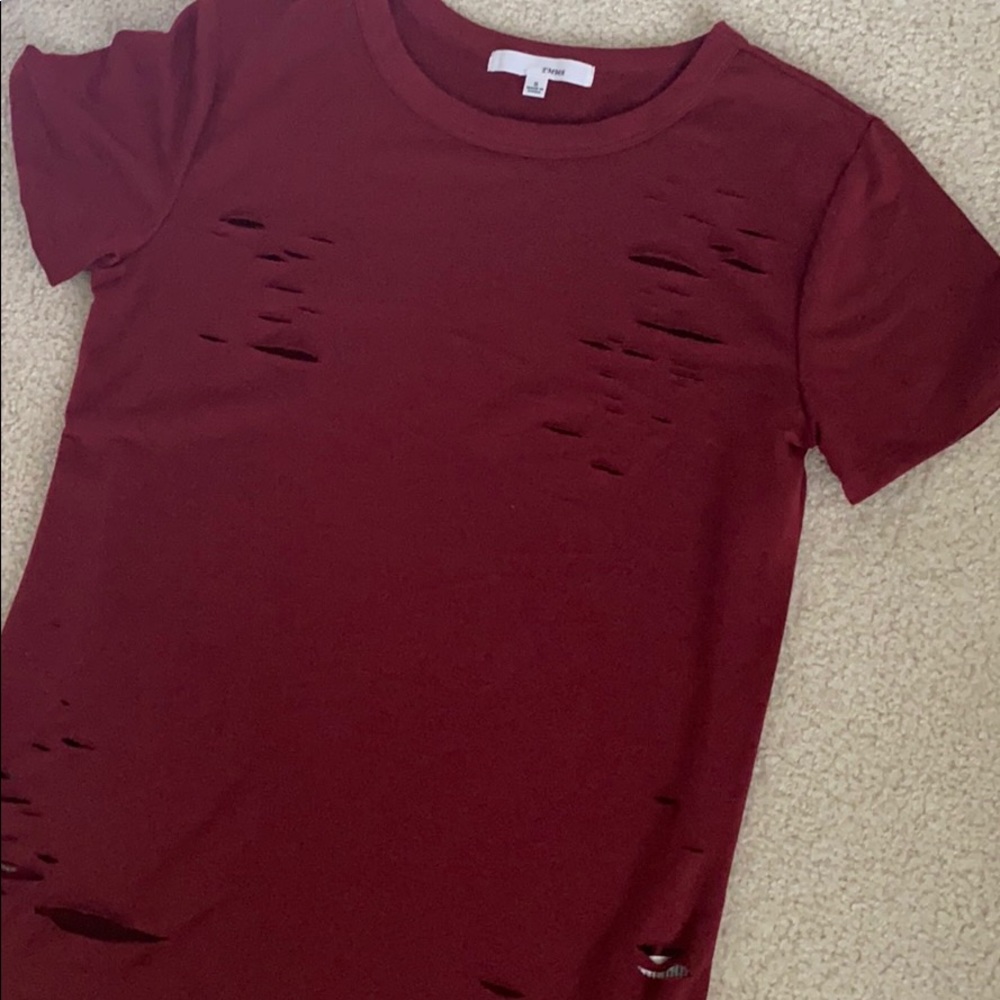 LIKE NEW Ripped Tunic Length Tee